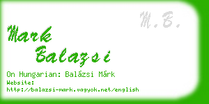 mark balazsi business card